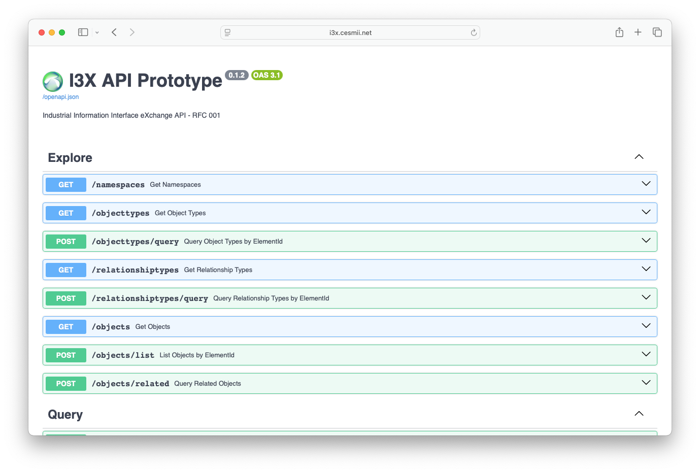 Open API Docs Page Open API Page